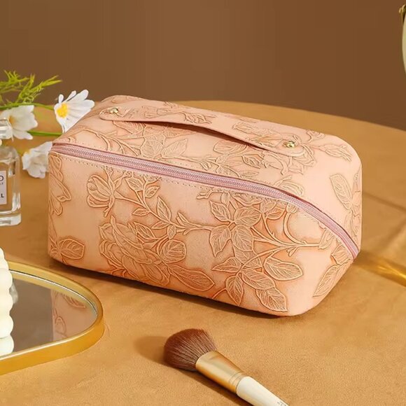 Handbags - NEW Flower Pattern Leather Cosmetic Bag